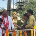 Veeranari Chakali Ilamma 40th death anniversary celebrations in Sangareddy with officials, public representatives, and leaders paying floral tributes at her statue.