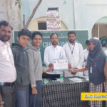 చెకుముకి టాలెంట్ టెస్ట్ విజేతలకు ప్రశంసా పత్రాలు అందజేస్తున్న ఎమ్‌ఈవో శంకర్ మరియు స్కూల్ సిబ్బంది.