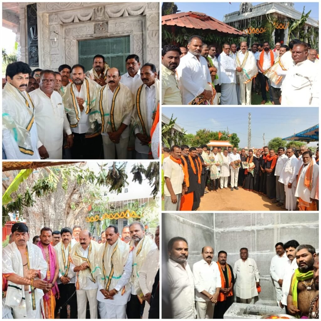 సదాశివపేటలోని శ్రీ విరాంజనేయ స్వామి ఆలయంలో వాహనం మరియు ధ్వజ స్థంభ ప్రతిష్ఠాపనలో పాల్గొంటున్న ఎమ్మెల్యే చింత ప్రభాకర్ గారు