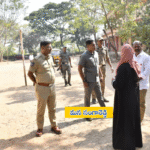 Sangareddy SP Paritosh Pankaj inspecting polling stations at Turkpally and Nizampet during local body elections in Narayankhed constituency
